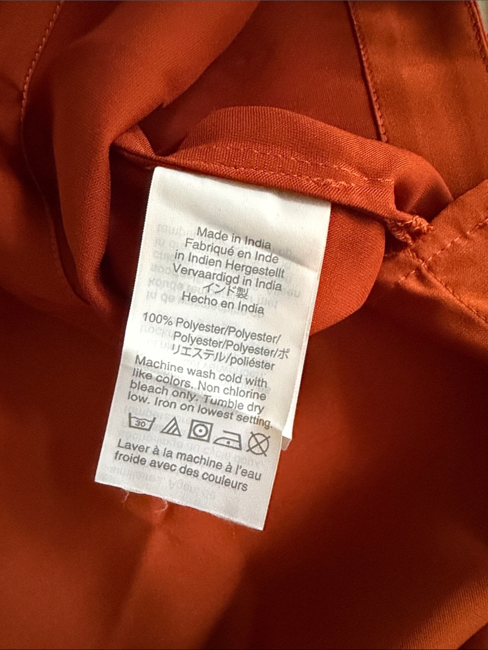 J.Crew NWT Satin Orange Rust Button-Front Cami - Medium - Picture 5 of 12